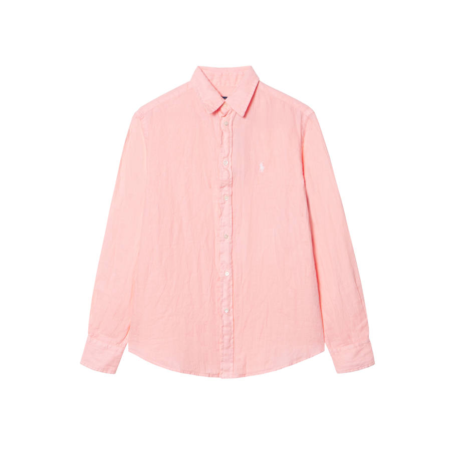 Polo Ralph Lauren Shirts Women's Pink Lapel Moderate Straight Fit