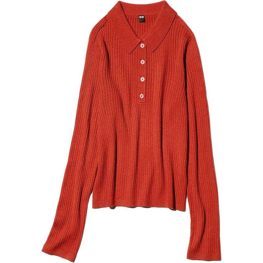 UNIQLO Knitwear Women's 14 Agate Red Moderate Straight Fit