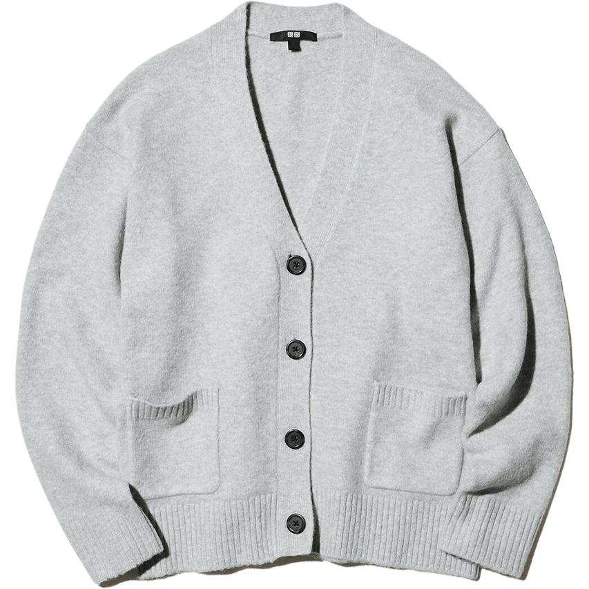 UNIQLO Knitwear Women's 02 Light Gray Moderate Straight Fit