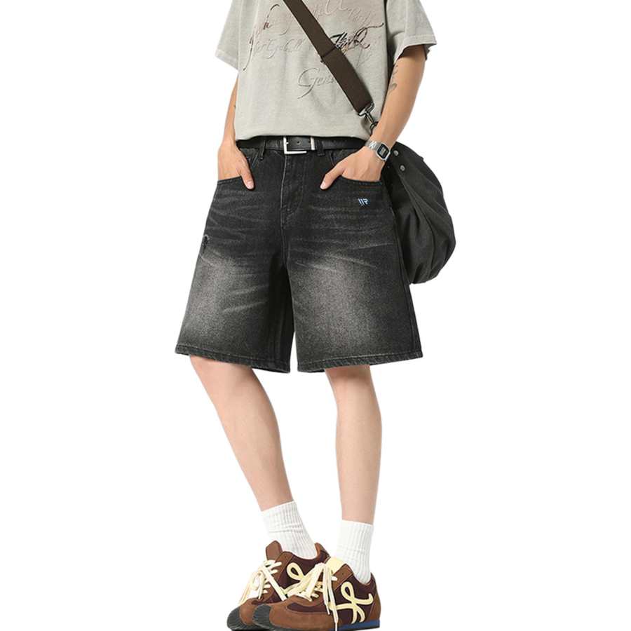 WARRIOR WARRIOR Denim Shorts Unisex Thin Wide Leg Pants