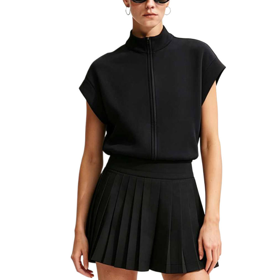 Nike Nike Fitness Clothing Women's Black/Dark Smoke Gray Stand Collar Moderate