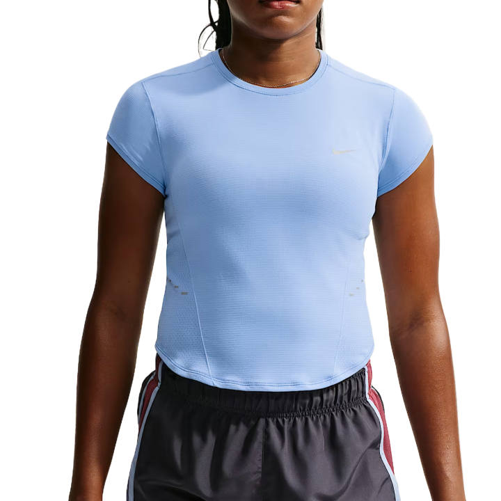 Nike Nike Running T Shirts Women's Aluminum/Cold Gray/Reflective Silver Crew Neck Moderate