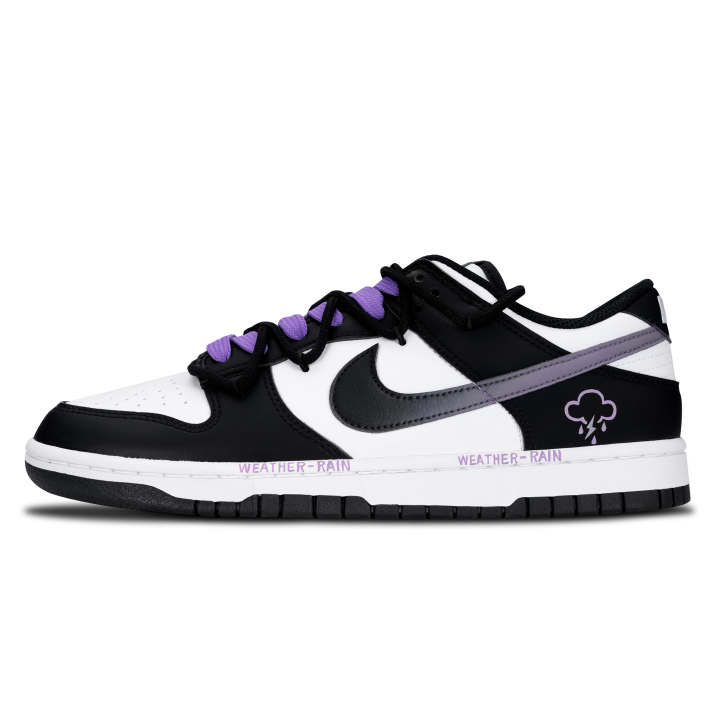 Nike Nike Dunk Skateboard Shoes Unisex Low Top Black/White/Purple