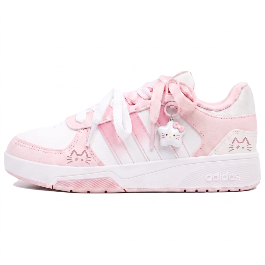 Adidas Adidas COURTBEAT Skateboard Shoes Unisex Low Top Pink White Multicolor