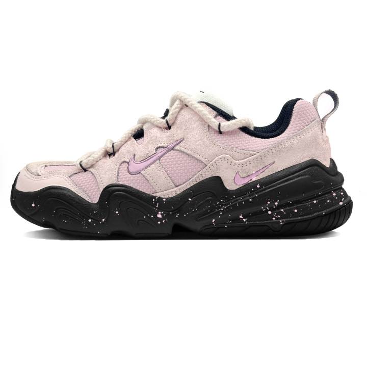 Nike Nike Tech Hera Running Shoes Women's Low Top Black Pink Multicolor Ink Splatter Design