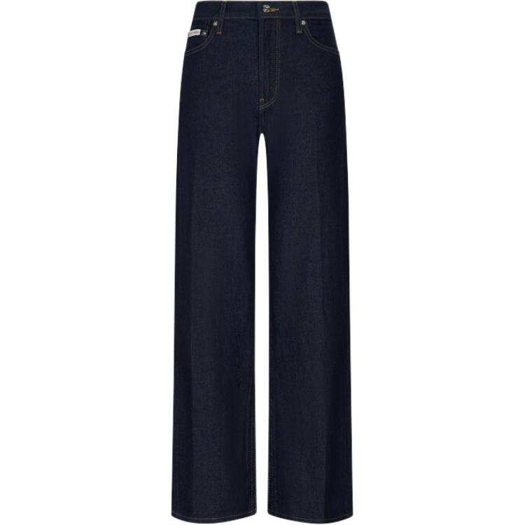 Calvin Klein Jeans Women's 46E Denim Dark Blue Moderate Wide Leg Pants
