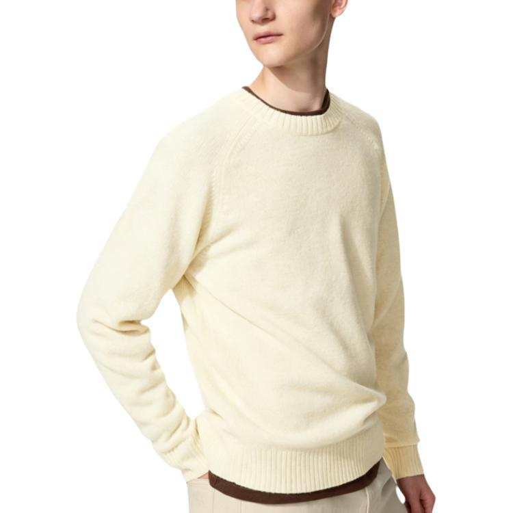 UNIQLO SS26 Knitwear Unisex Light Beige Crew Neck Moderate