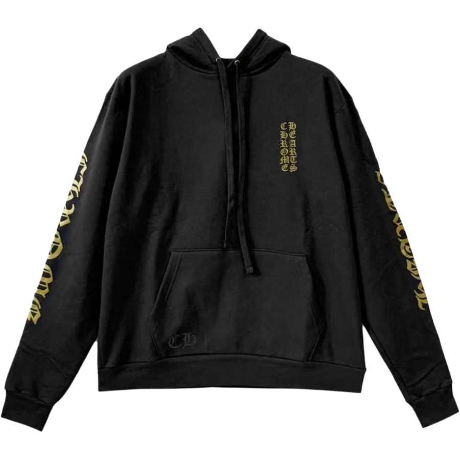 Chrome Hearts Sweatshirts Men's Black Hooded Non Detachable Moderate