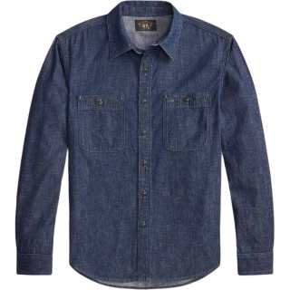 Double RL Shirts Men's Indigo Lapel Moderate Straight Fit