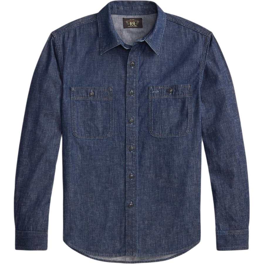 Double RL Double RL Shirts Men's Indigo Lapel Moderate Straight Fit