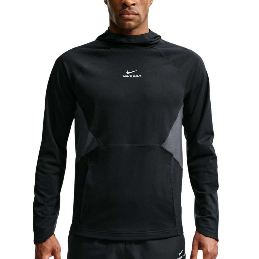 Nike Nike Pro Fitness Clothing Men's Black/White Hooded Non Detachable