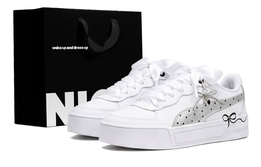 PUMA Skye Skateboard Shoes Unisex Low Top White/Silver/Black