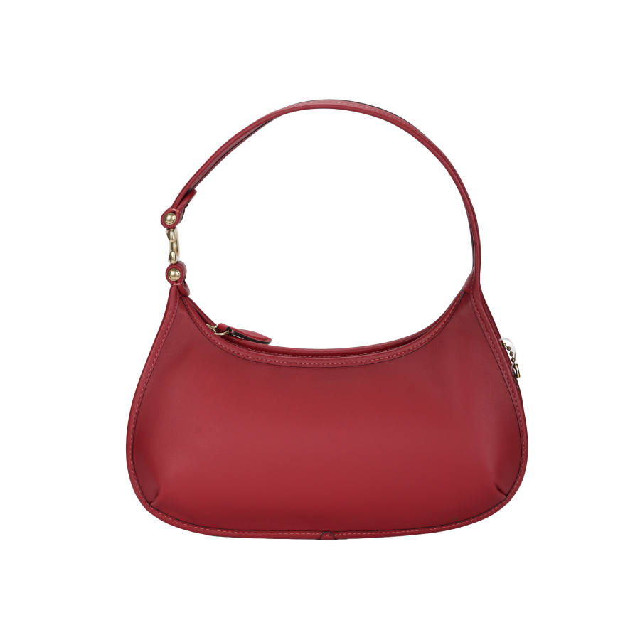 COACH Eve Glove Tanned Leather One Shoulder Handbag Large Women's Red