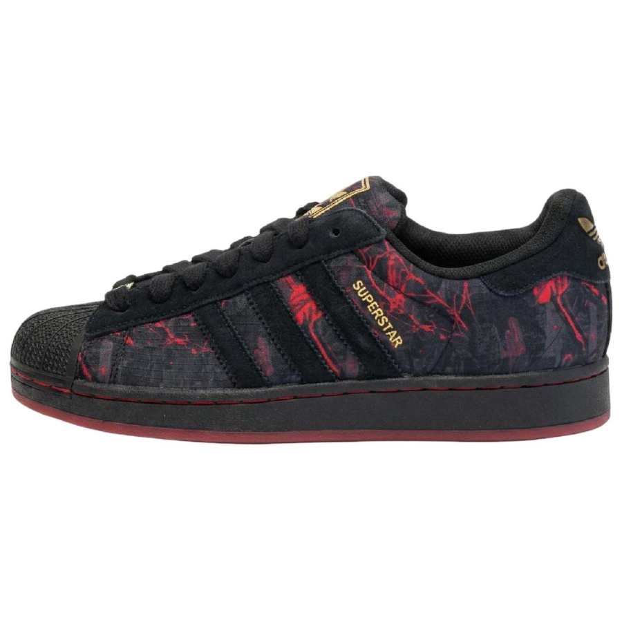 Adidas Originals Superstar 2 Skateboard Shoes Unisex Low Top Black Red