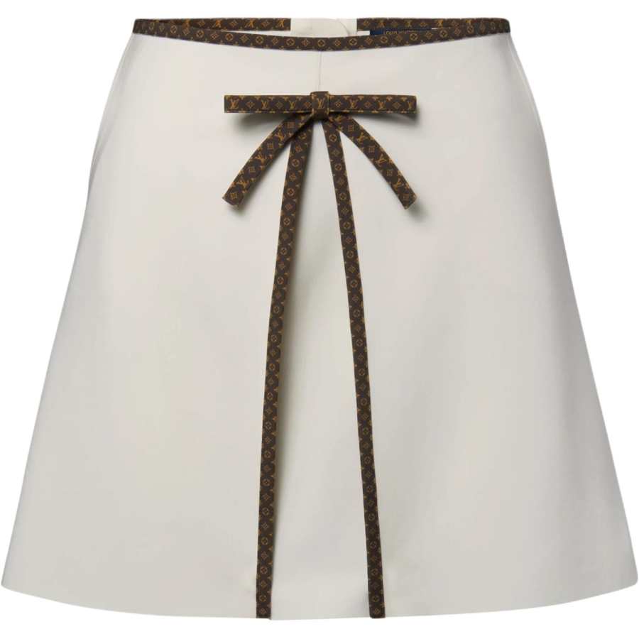 LOUIS VUITTON Monogram Casual Short Skirts Women's White Moderate Short Skirt A Line Skirt