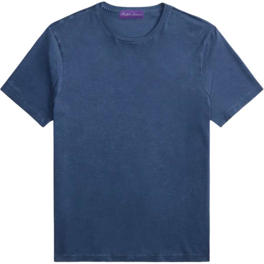 Ralph Lauren Purple Label T Shirts Men's Steel Blue Crew Neck Moderate Straight Fit
