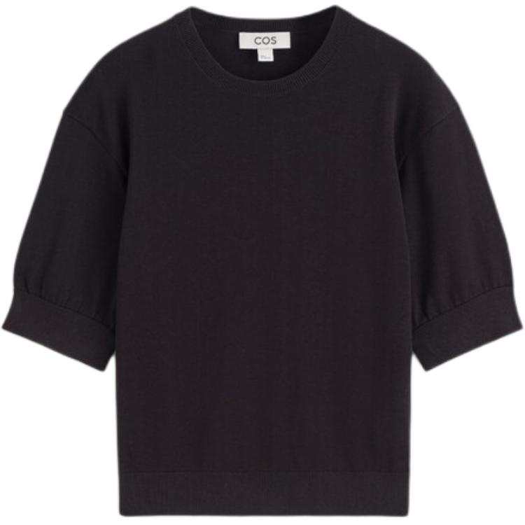 COS T Shirts Women's Dark Blue Crew Neck Moderate Straight Fit