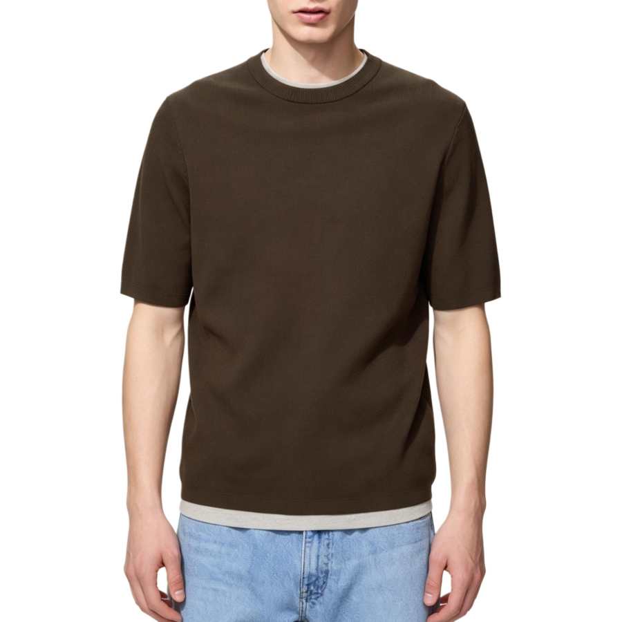 UNIQLO Knitwear Unisex Dark Brown Crew Neck Moderate