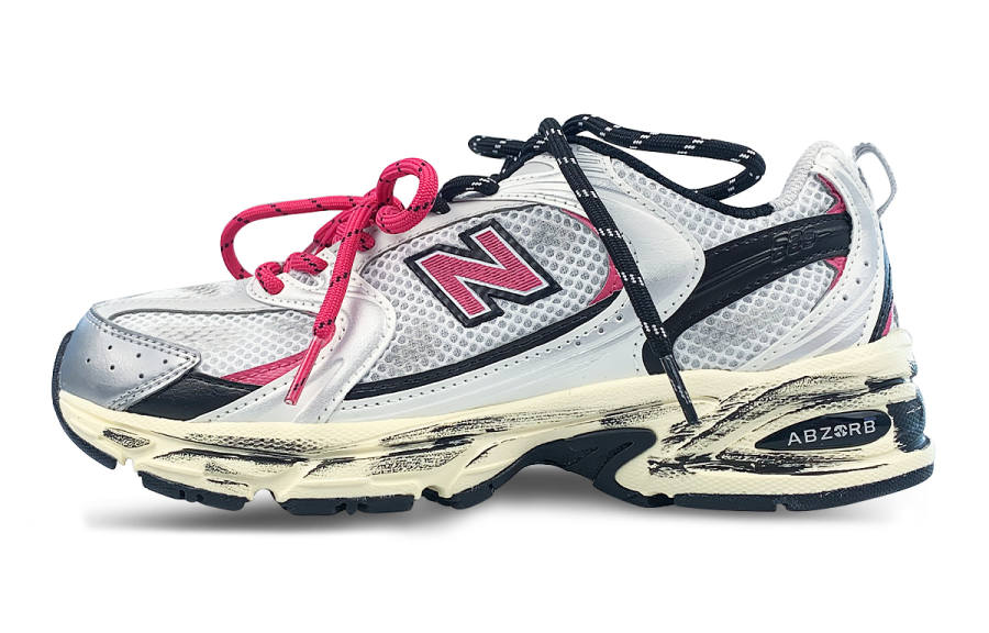 New Balance New Balance Running Shoes Unisex Low Top Silver/Black/Pink