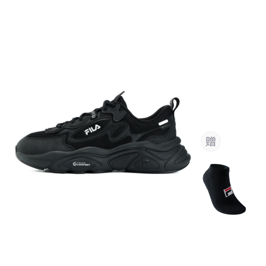 FILA MARS 1S+ Abrasion Resistant Lightweight Breathable Low top Running Shoes Men's Black
