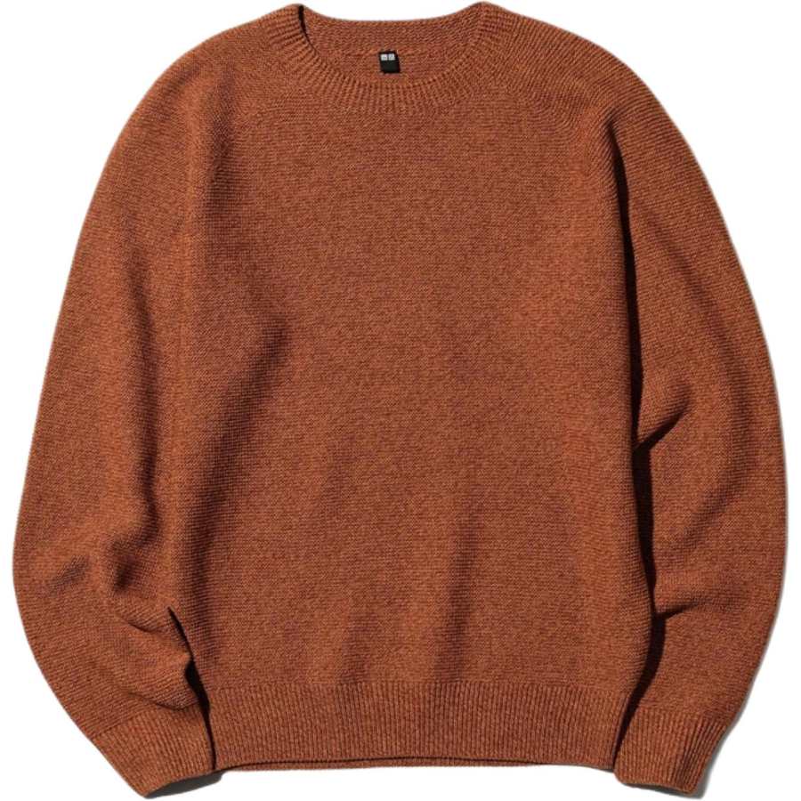 UNIQLO SS26 Knitwear Men's Orange Brown Crew Neck Moderate
