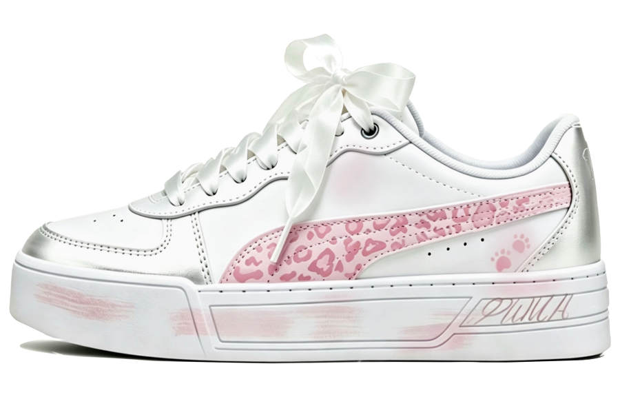 PUMA Skye Skateboard Shoes Women's Low Top White/Pink/Silver