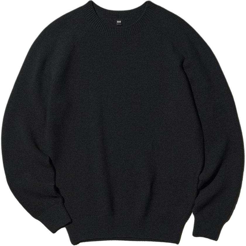 UNIQLO Knitwear Men's 09 Black Crew Neck Moderate