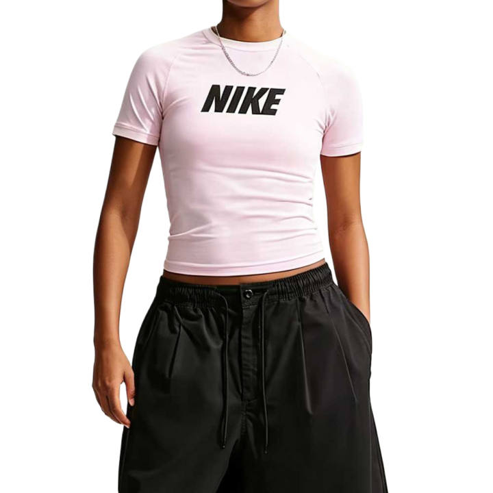 Nike Nike Sportswear T Shirts Women's Pink Foam/Canvas Crew Neck Moderate