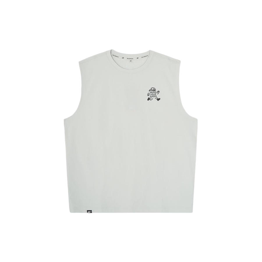 New Balance New Balance UNI FROZEN Tank Tops Unisex Light Gray Crew Neck Moderate Straight Fit