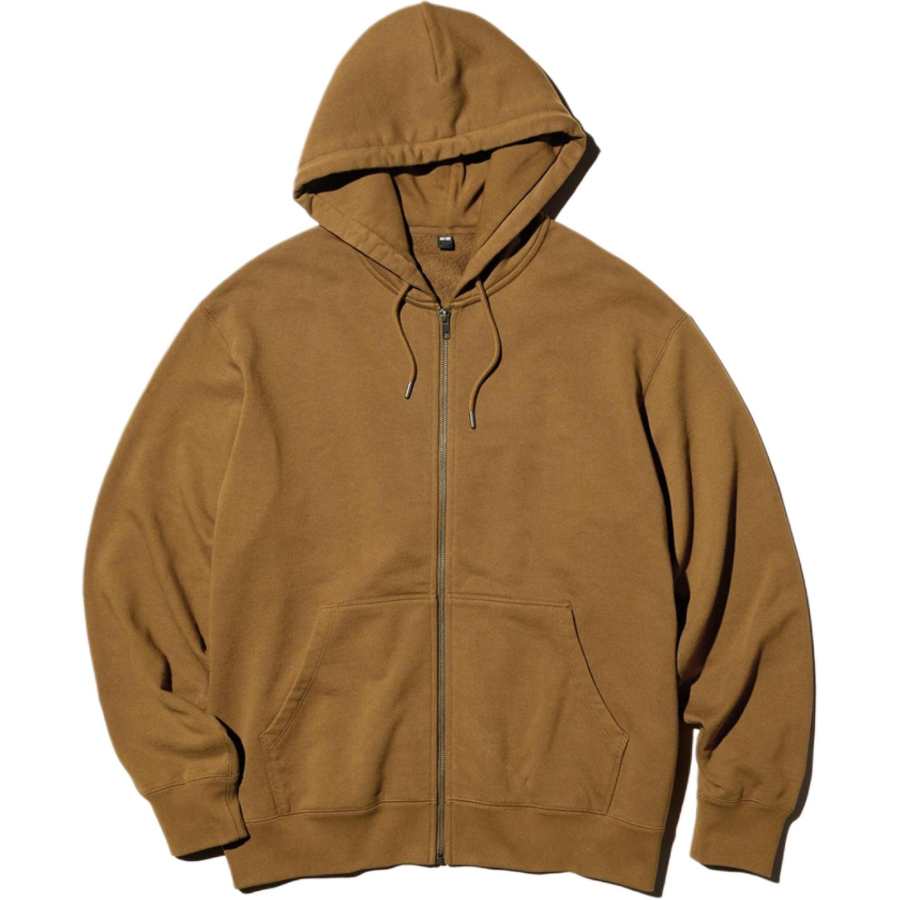 UNIQLO Sweatshirts Men's 35 Light Umber Hooded Non Detachable Moderate