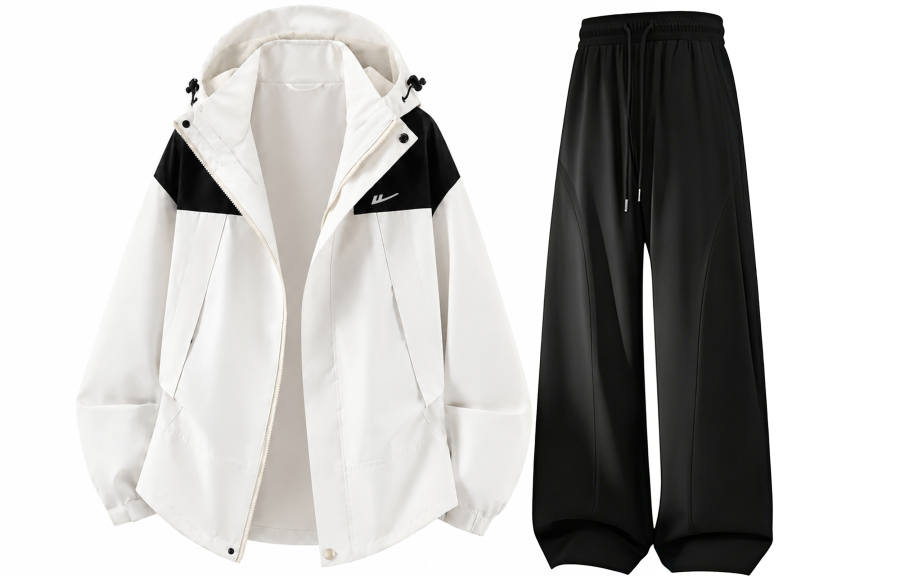 WARRIOR WARRIOR Windbreaker Jacket & Pants Sets Unisex Hooded Non Detachable Moderate