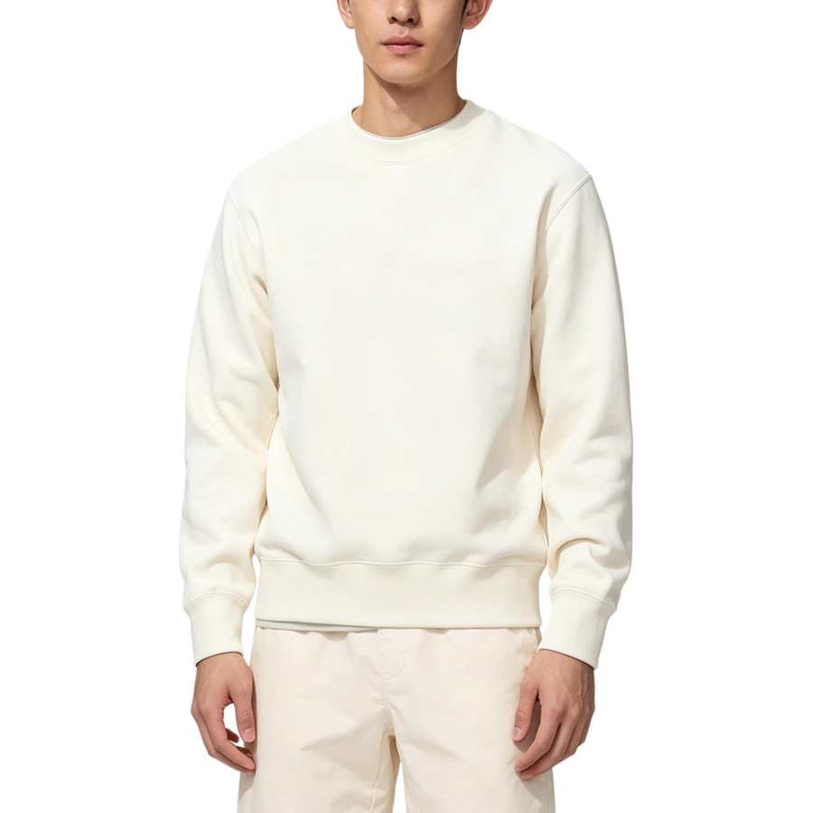 UNIQLO SS26 Sweatshirts Unisex Ivory Crew Neck Moderate