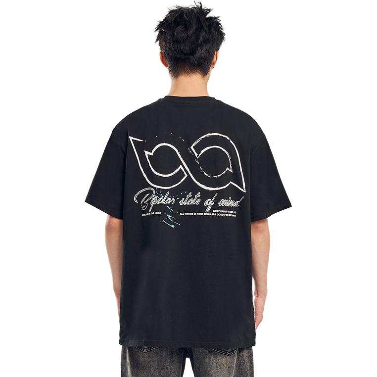 BIPOLAR Top American Vintage Hip Hop Street Style Crew Neck Loose Fit Pullover Short Sleeved T Shirts Unisex