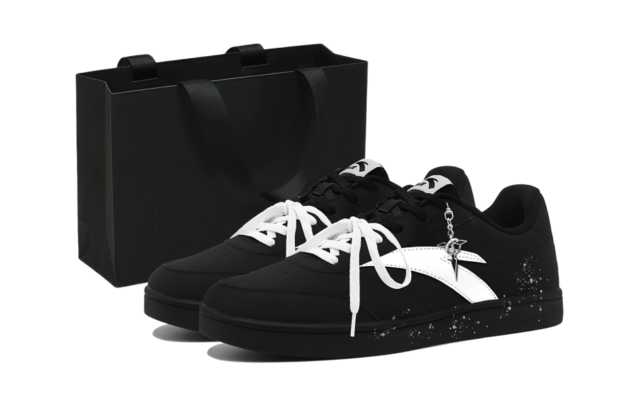 ANTA Skateboard Shoes Men's Low Top Black/White