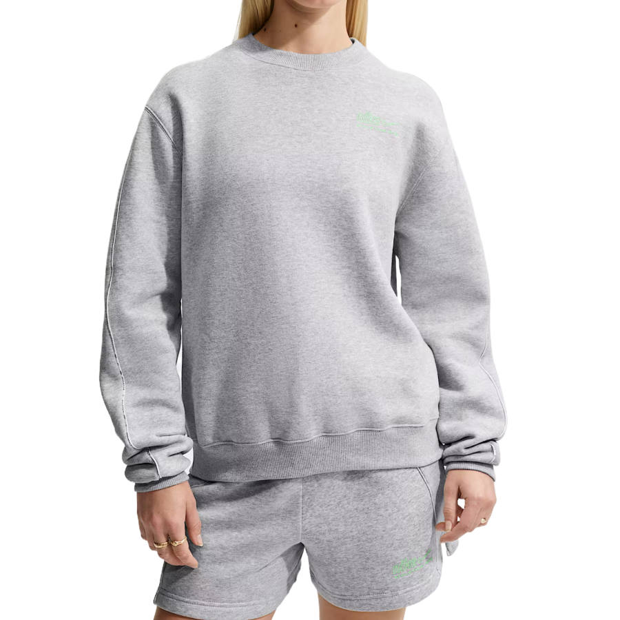 Nike Nike Sweatshirts Women's Gray Heather/Multicolor Green Crew Neck Moderate