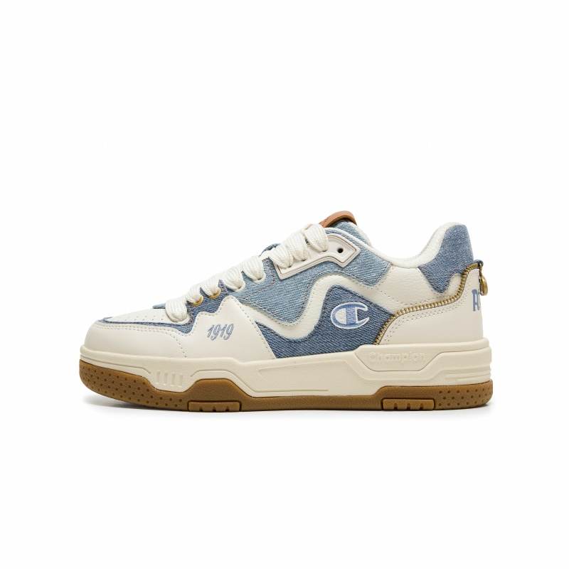 Champion Skateboard Shoes Men's Low Top Milk White/Timeless Blue