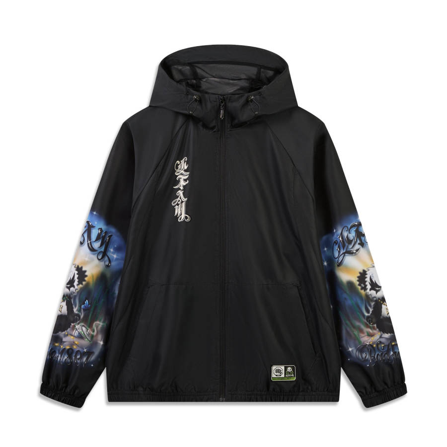 Li-Ning Li Ning Trench Coats Men's Black Hooded Non Detachable Moderate Straight Fit