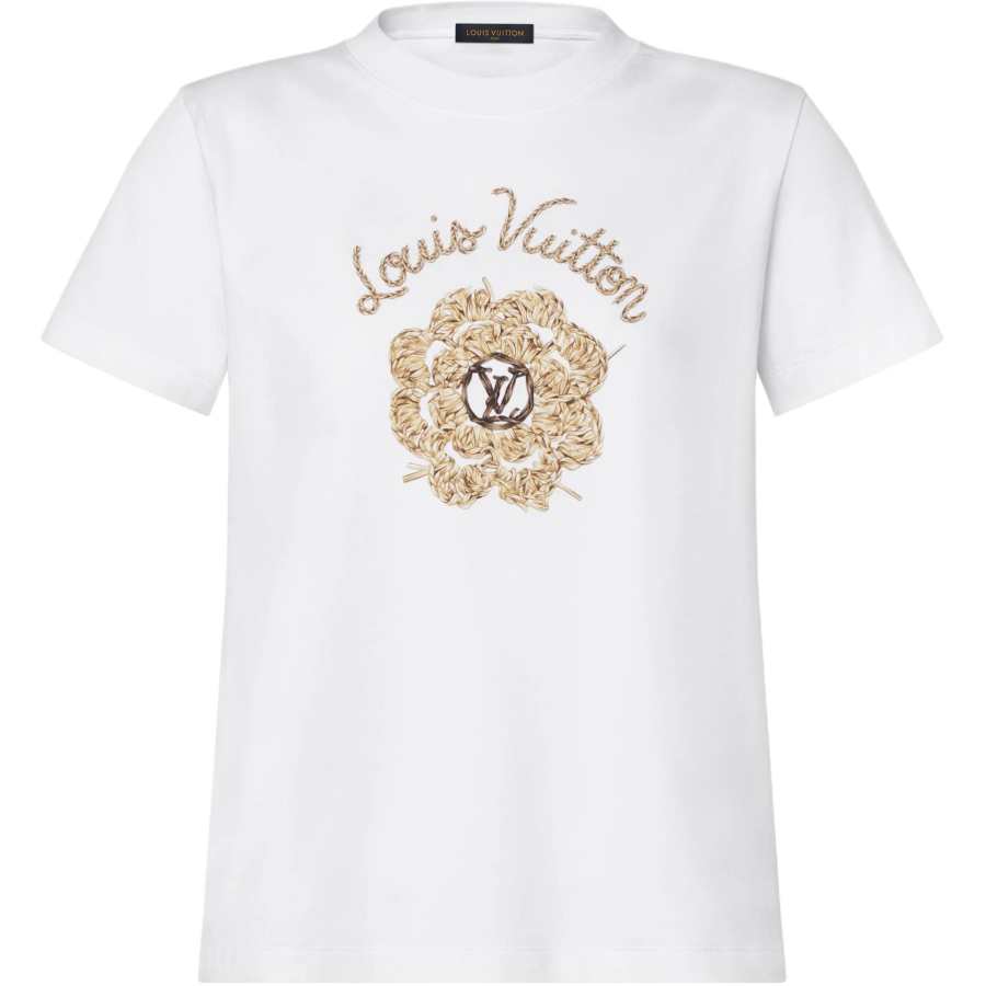 LOUIS VUITTON T Shirts Women's White Crew Neck Moderate Straight Fit