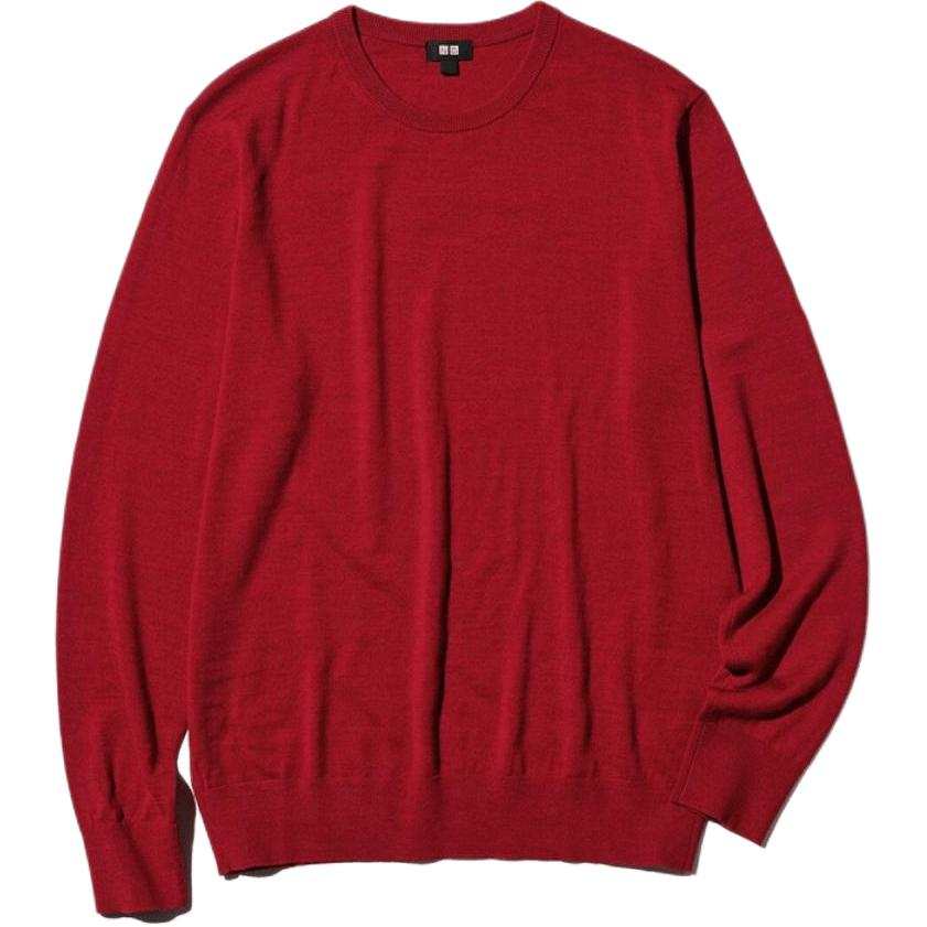 UNIQLO SS26 Knitwear Men's Maroon Crew Neck Moderate