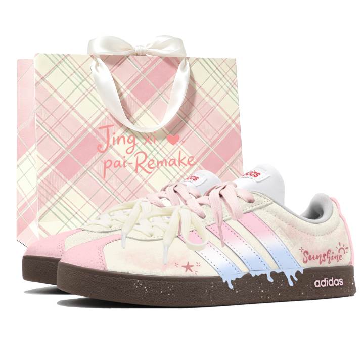 Adidas Adidas VL COURT 2.0 German Army Trainers Women's Low Top Beige Pink
