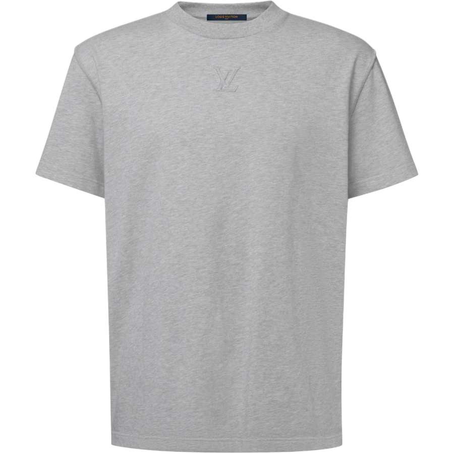 LOUIS VUITTON T Shirts Men's Gray Crew Neck Moderate Straight Fit