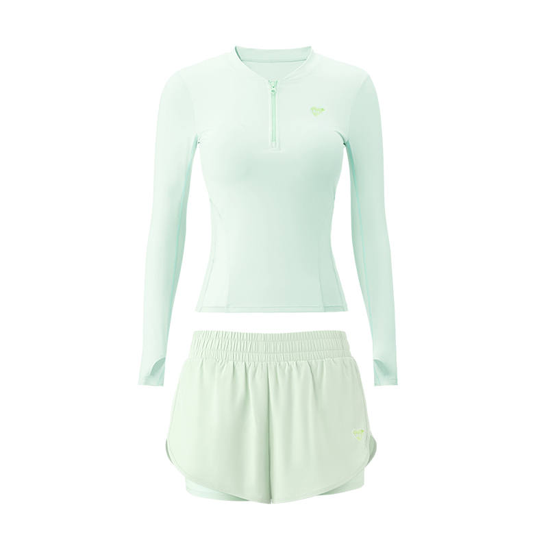 Disney Two Piece Swimsuits Women's Mint Green Crew Neck Thin Square Leg Two Piece Swimsuit