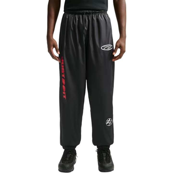 Nike Nike WINDRUNNER Casual Pants Men's Black/Black/University Red Moderate Cuffed Pants
