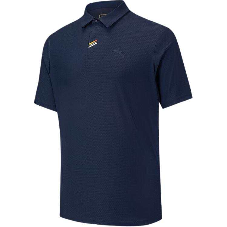ANTA Variety Training Collection Polo Shirts Men's Midnight Blue Lapel Moderate Straight Fit
