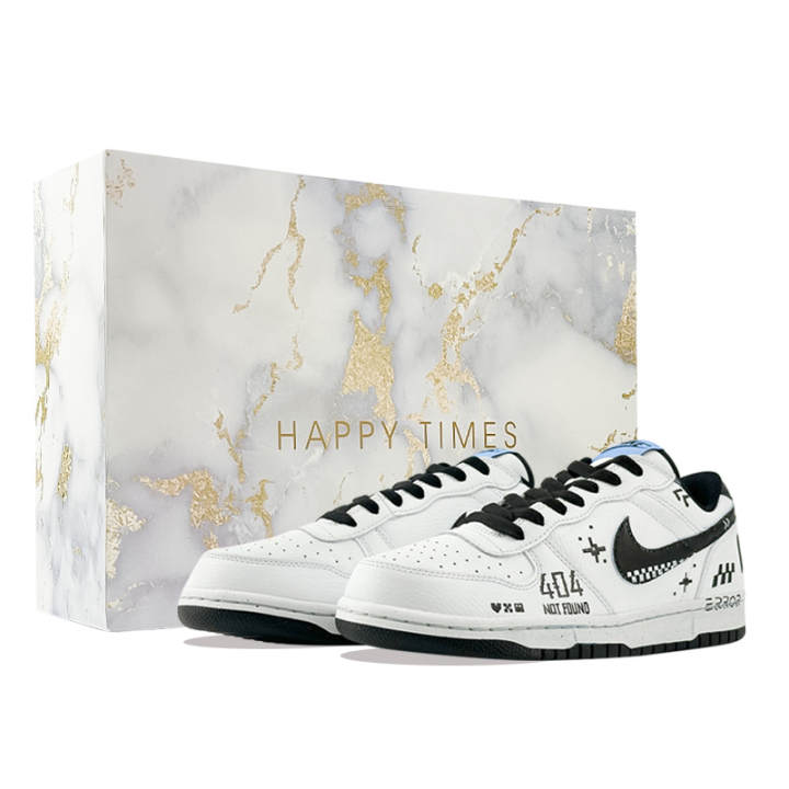 Nike Nike Big Skateboard Shoes Men's Low Top White Black Blue Color Block