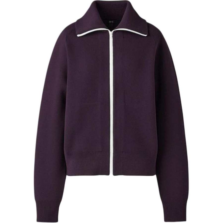UNIQLO C Collection Knitwear Unisex 78 Dark Reddish Purple Lapel Moderate Straight Fit