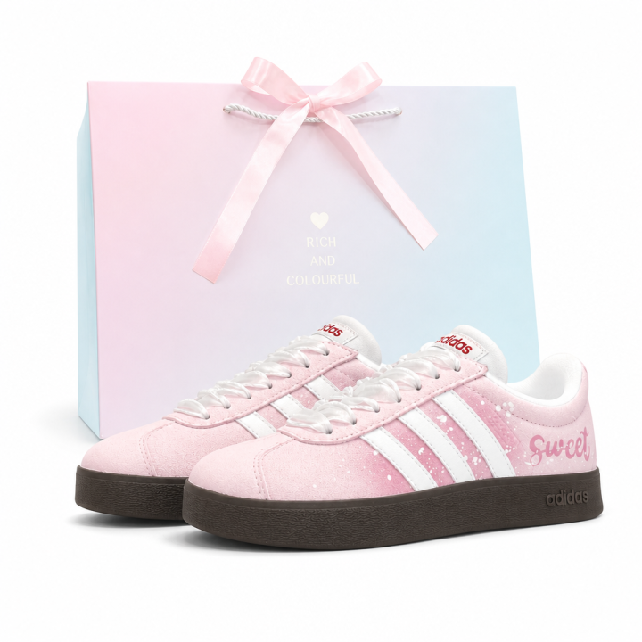 Adidas Adidas VL COURT 2.0 German Army Trainers Unisex Low Top Pink