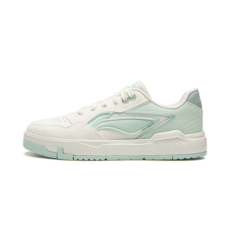 Li-Ning Li Ning Common 80s Skateboard Shoes Women's Low Top Champagne White/Water Wave Green