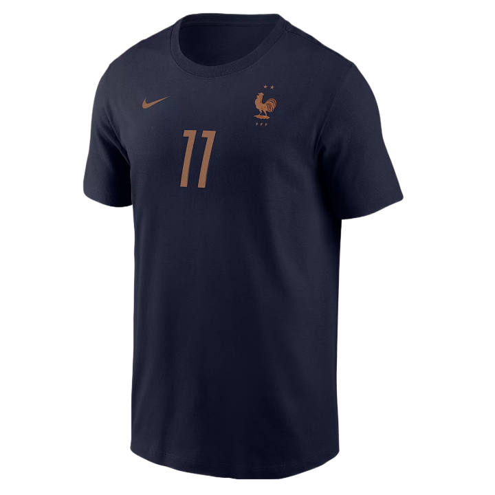 Nike Nike FFF T Shirts Men's Marine Blue Crew Neck Moderate