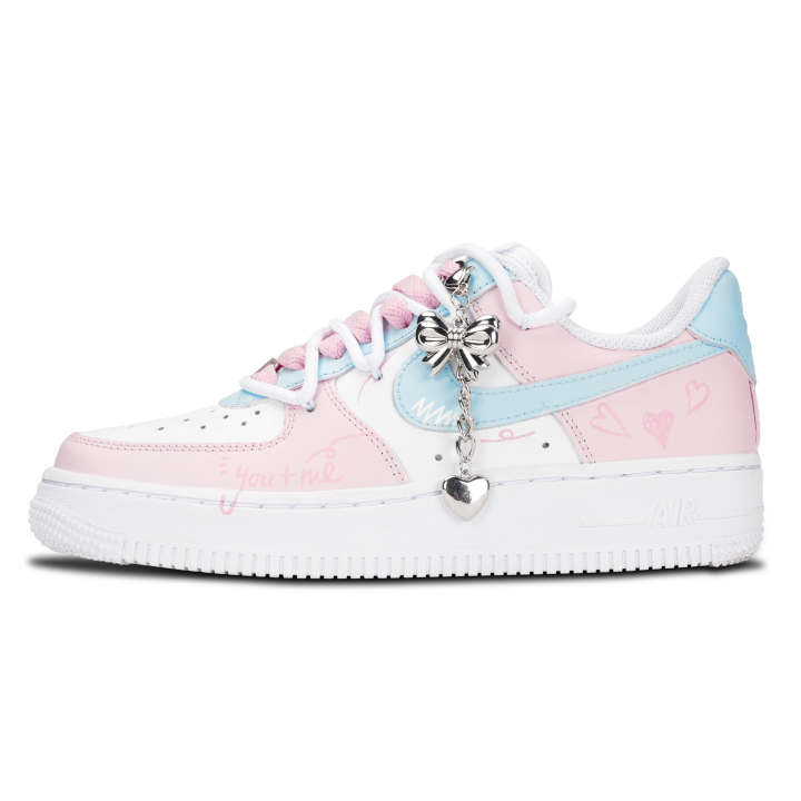 Nike Nike Air Force 1 Skateboard Shoes Unisex Low Top White/Pink/Blue